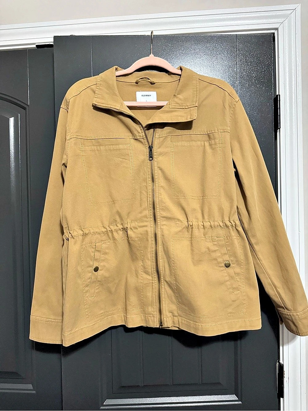 Old Navy Canvas Utility Jacket in Brown Size Large